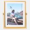 Modern Metal Floating Tabletop Photo Picture Frame with Glass Cover and Easel Stand